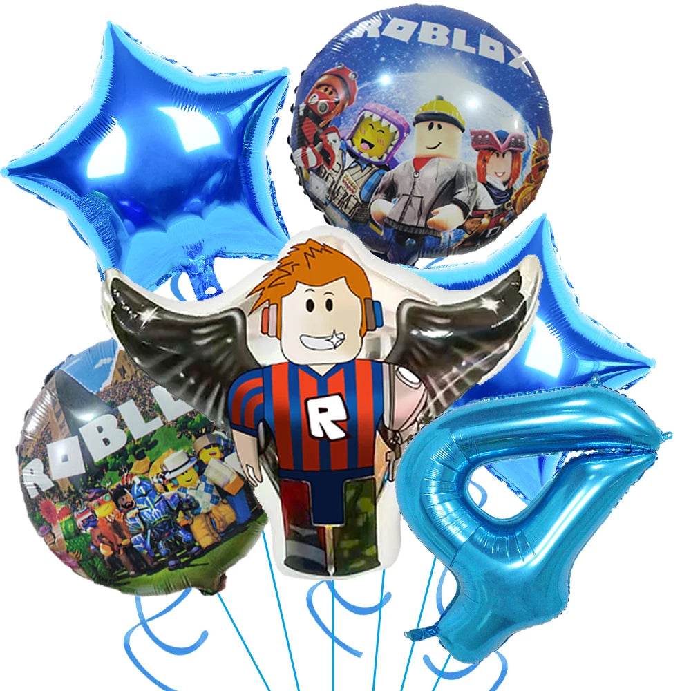 Hot Roblox Birthday Party Decor Game Balloons Disposable Tableware Backdrop For Kids Boy Party Supplies Baby Shower Toy Gifts - AIAZ