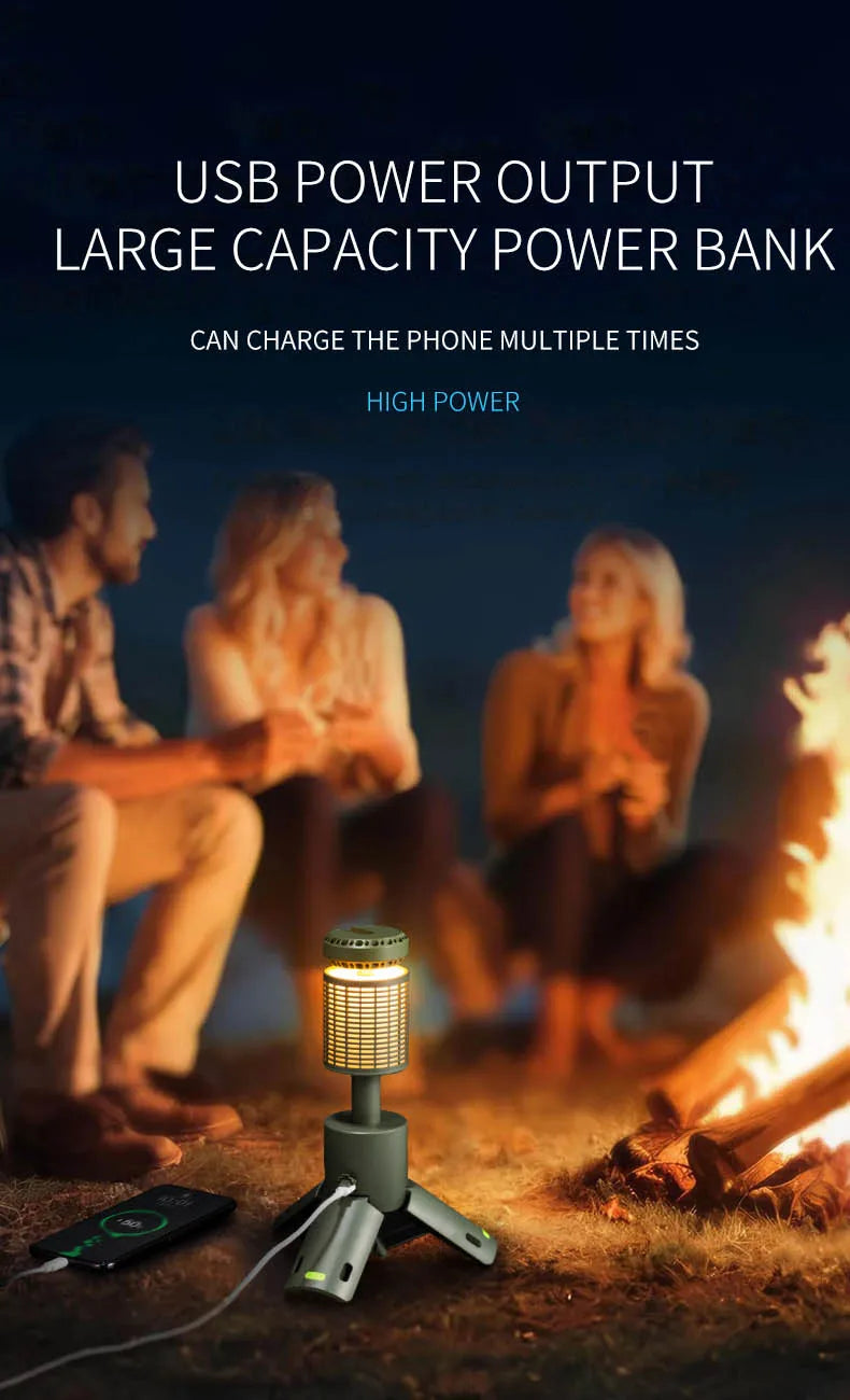 Folding Camping Light Portable Telescopic Lanterns Built-in 10000mAh Outdoor Waterproof Magnetic Lamp With Triangle Stand Base