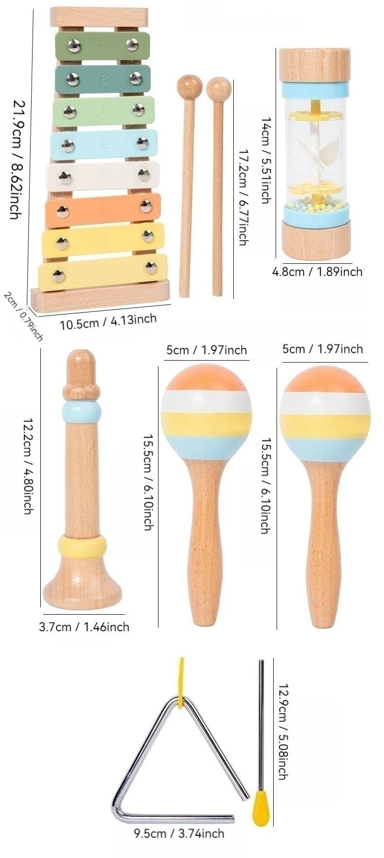 Interactive Musical Toy Wooden Toys Child Percussion Instruments Early Educational Toys Birthday Gifts for Toddlers Girl Boy - AIAZ