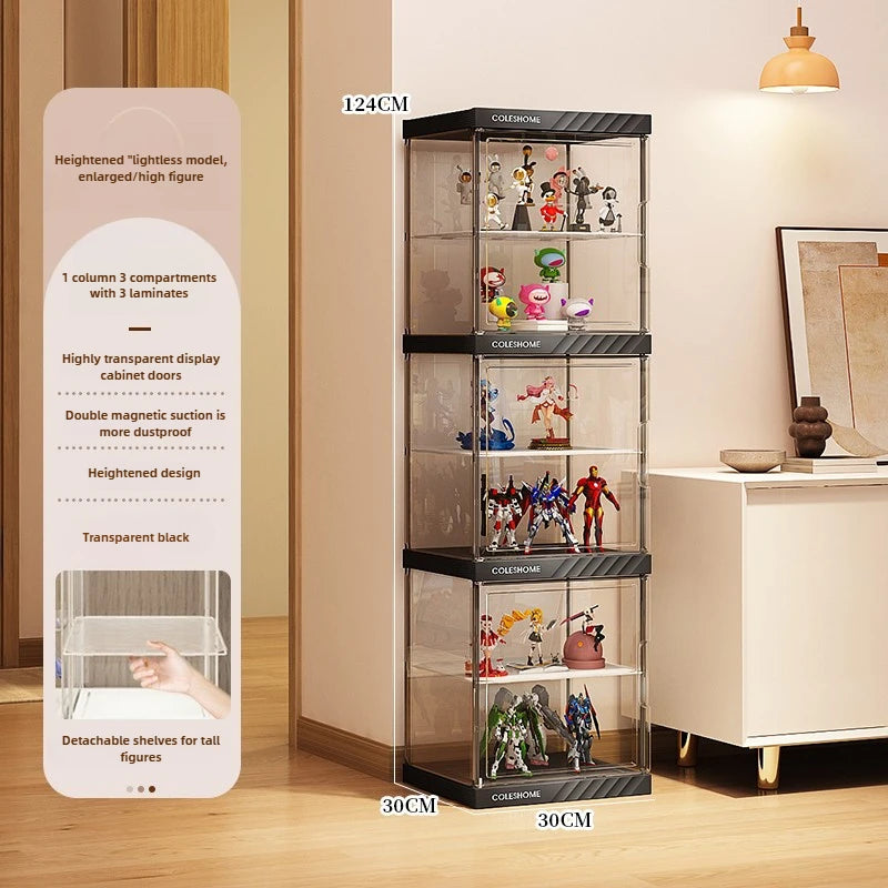 Handmade Display Cabinet, Decorative Model, Building Block Storage Box, Transparent Lego Layered Toy Rack for Household Use