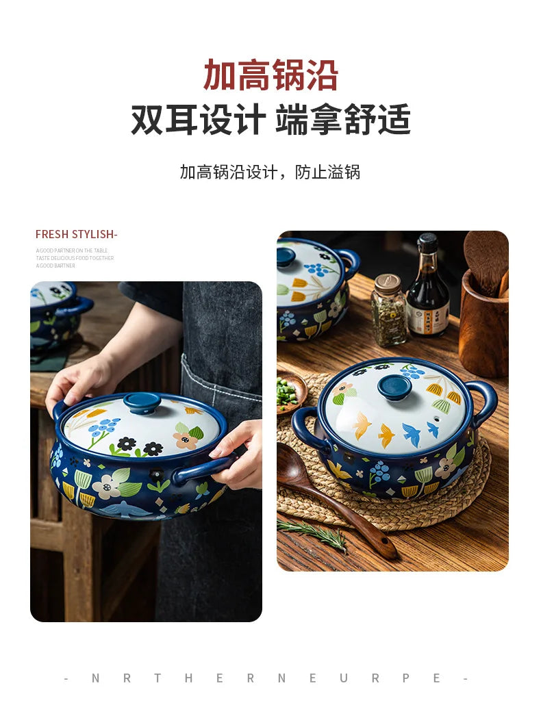 Korean Ceramic Casserole Creative Drum-shaped Stew Pot Spodumene Saucepan Kitchen Pan Home Cookware Cooking Tools Clay Pot