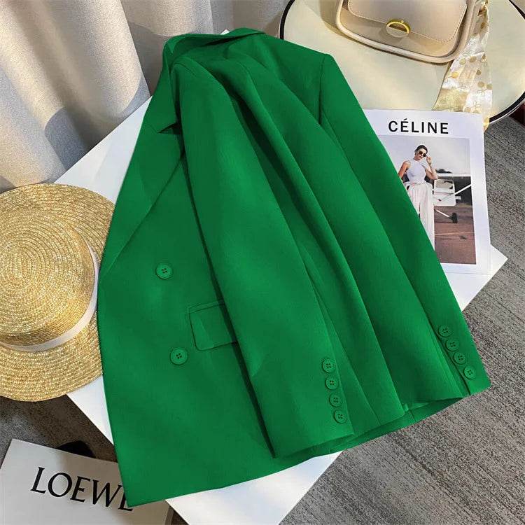 Casual Office Lady Blazer Women 2024 Fashion Long Sleeve Jacket Blazers Femme Outwears Coat Autumn Winter Clothes - AIAZ