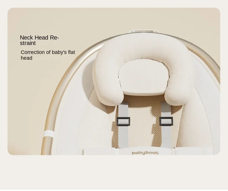 Baby Rocking Chair Electric Smart Wireless with Music & Timer Mosquito Net Baby Cradle Bassinet for Newborn Baby