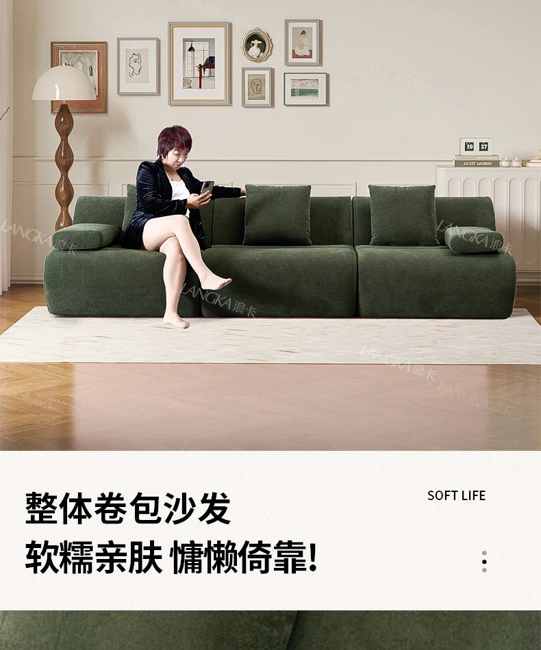Design Large Green Sofas European Filler Armrest Salon Living Room Sofas Compressed Bedroom Lazy Divano Compresso Home Furniture