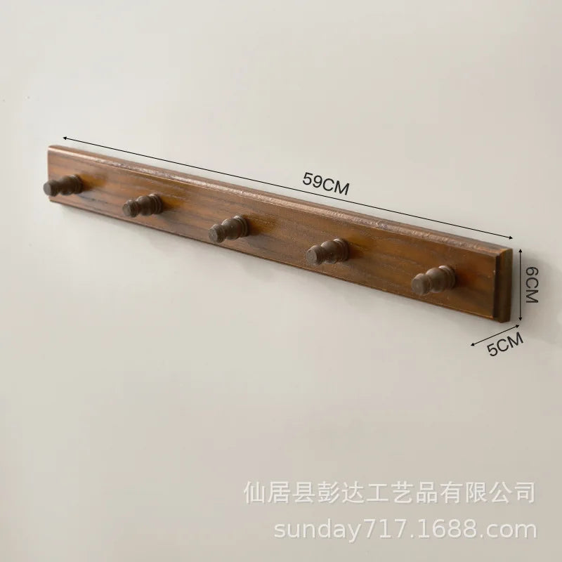 Entrance Wall Hangers Key Holder Solid Wood Storage Rack Door Wall  Wall Hooks Key Hanger Plants Pot Storage Shelf Home Decor