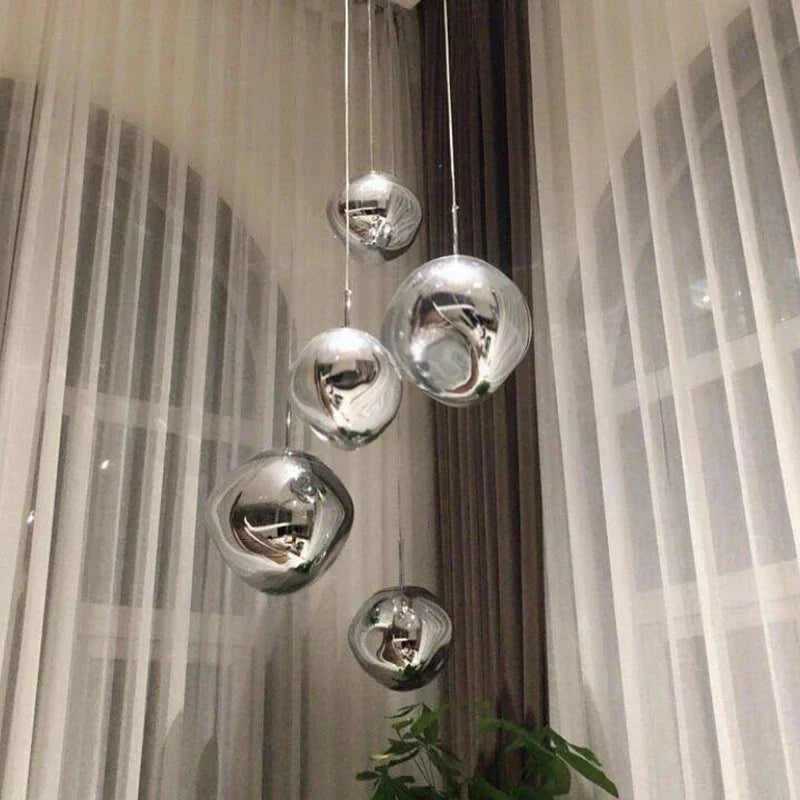 Postmodern lava chandelier creative clothing store bar desk lamp villa duplex living room dining room staircase chandelier
