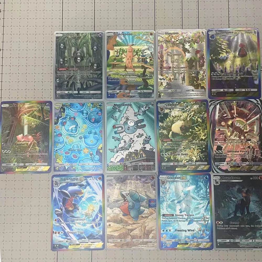 13PCS/SET NEW DIY Anime PTCG POCKET COLLECTION CARD WIGGLYTUFF TATSUGIRI ENGLISH VERSION Embossed Texture Flash Card Child Gift - AIAZ