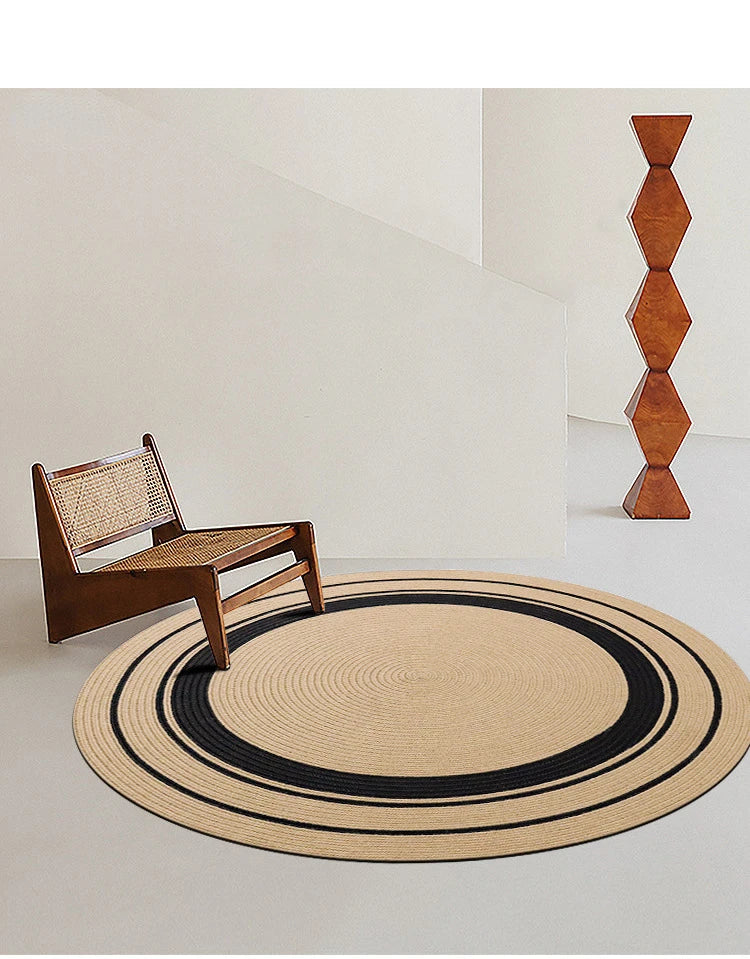 Living Room Carpet Home Decoration Natural Jute Hand Woven Bedroom Rug Fashion Minimalism Wear-resistant Durable Breathable Mat
