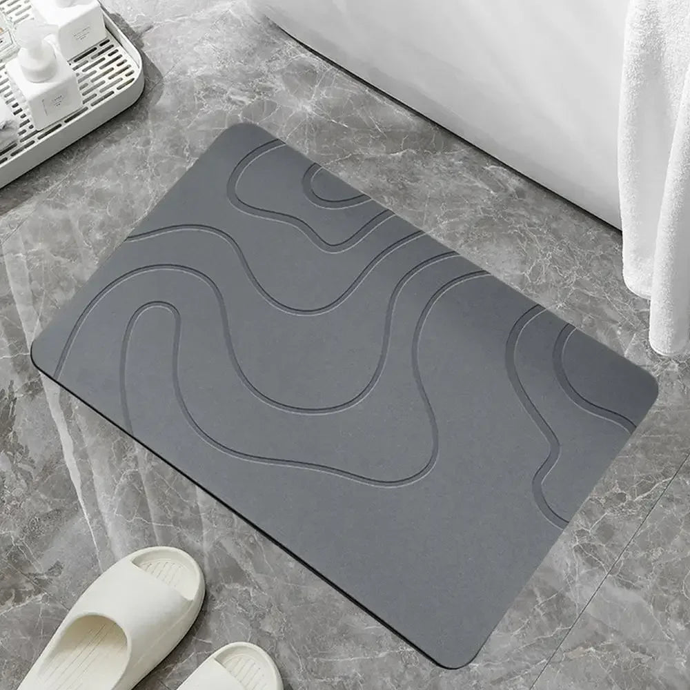 Absorbent Stone Bath Mat Toilet Door Non-slip Mat Entryway Rugs Bathroom Rugs FloorMat Quick Drying Diatomite Stone Shower Mats