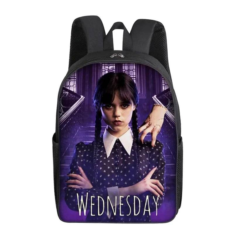 Wednesday Addams Backpack Wednesday School Bag with The Same Style Primary School School Bag Children's Backpack Meal Kit - AIAZ