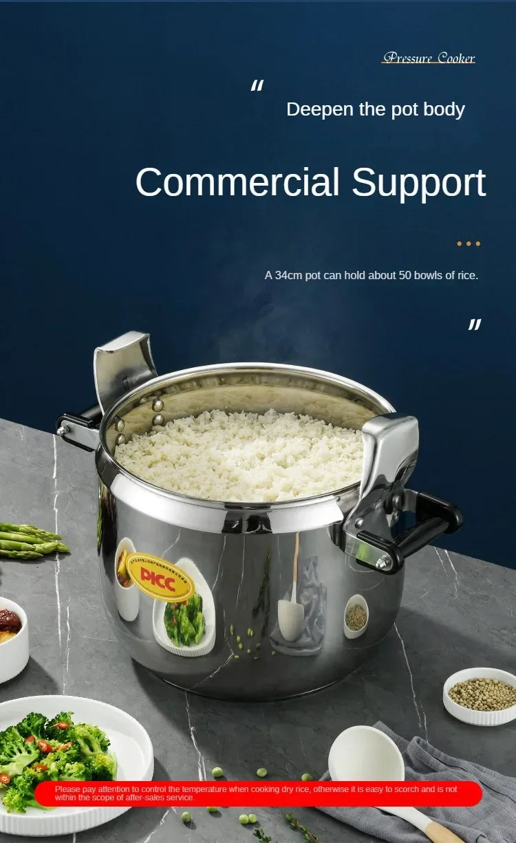 Extra Large Pressure Cooker Thick Commercial Stainless Steel Pressure Cooker Kitchen Electric Cookware Dining Bar Home Garden