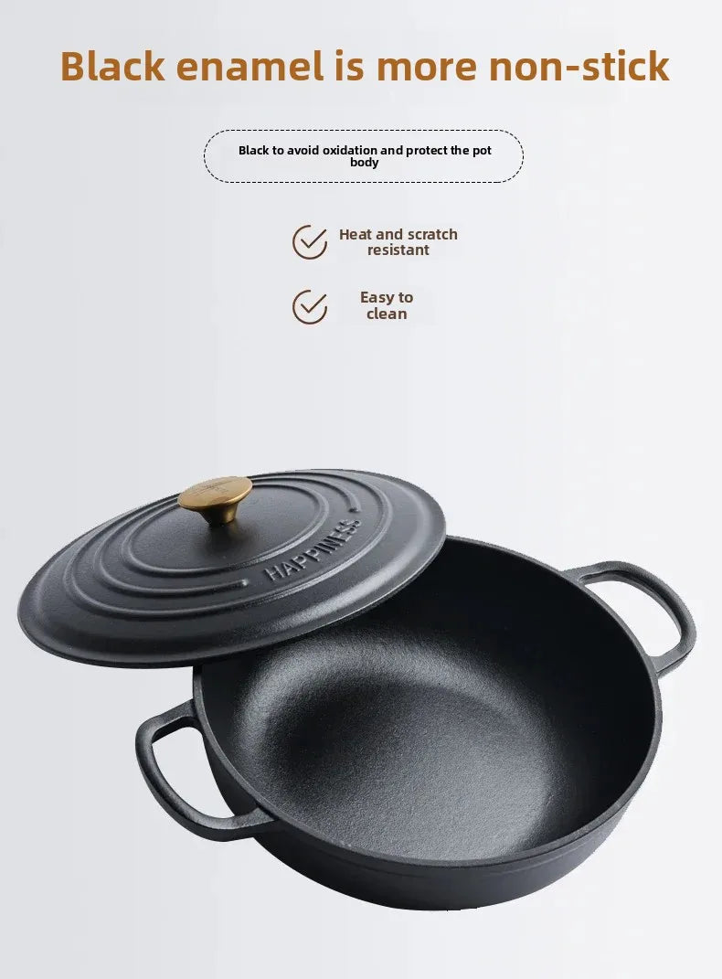 Rushed 30cm Kitchen for Queen's Pot Enamel Cast Iron Multi Functional Non Stick Stewed Pork and Chicken Soup Household Cookware