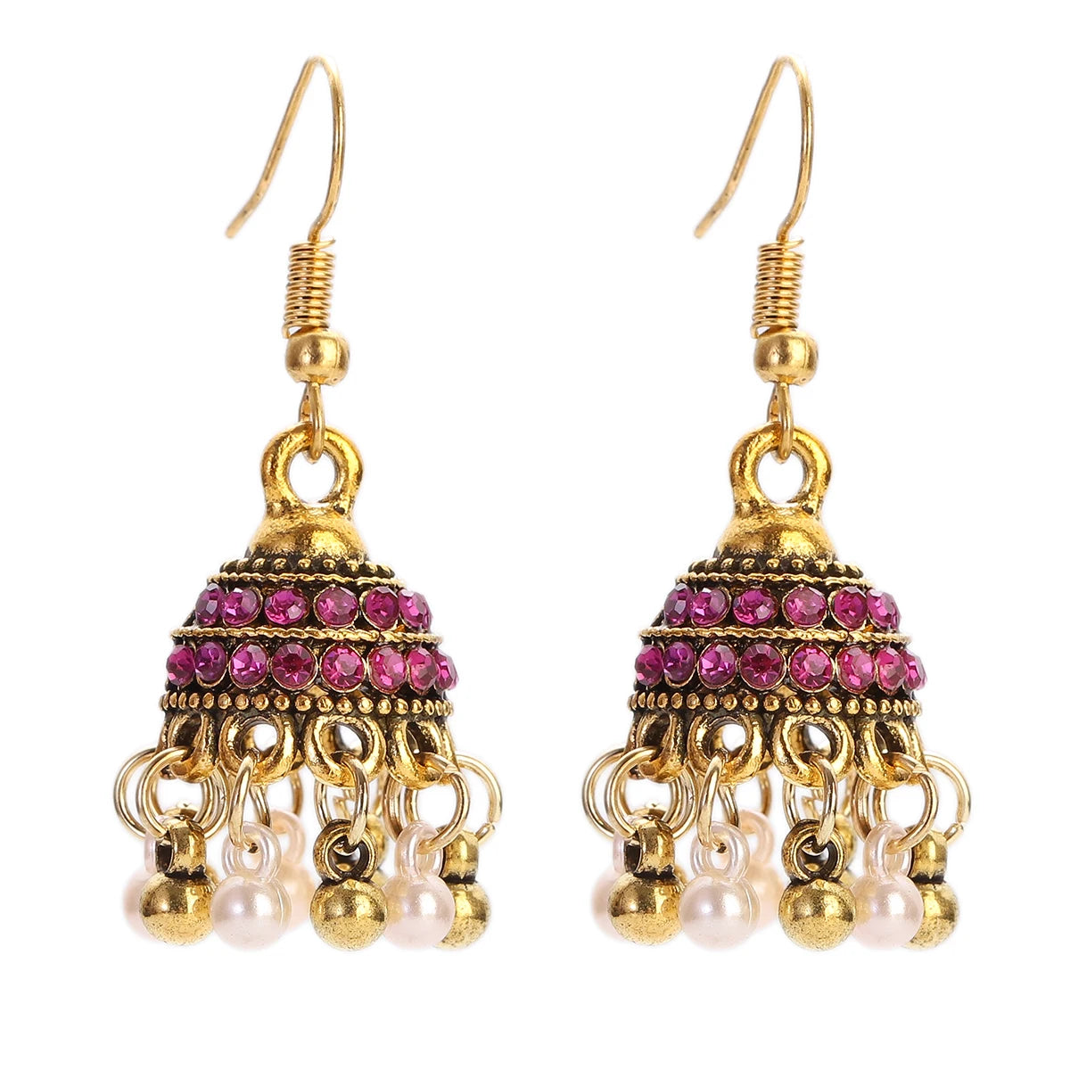 Boho Afghan Ethnic Drop Earrings For Women Pendient Gold Color Gyspy Silver Color Bell Ladies Indian Earring Jewelry