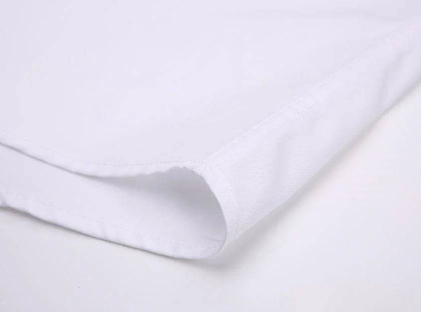 Men Formal Shirt Long Sleeve Office Solid Color Anti-Wrinkle Fashion Business Pocket White Social Pocket Shirts 5XL 6XL 7XL - AIAZ