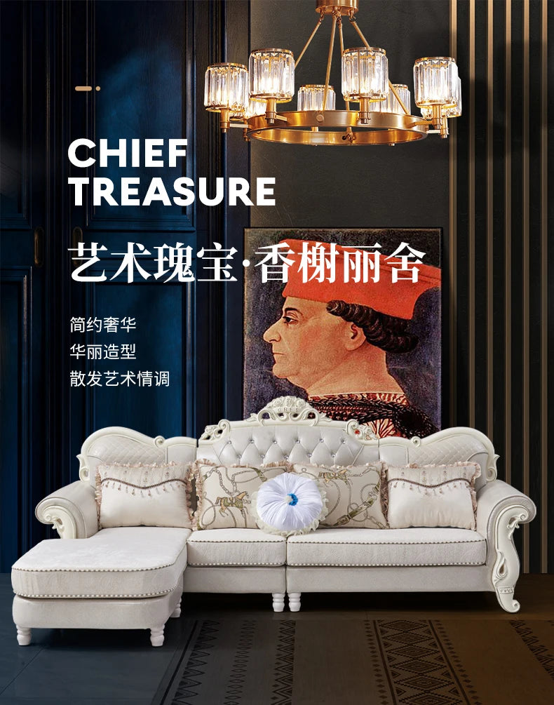 European Adult Sofa Designer High Quality Living Room Luxury Modern Sofas Solid Wood Corner Romantic Muebles Salon Furniture