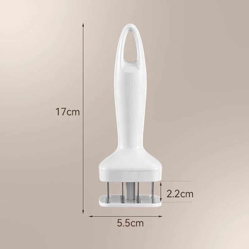 Stainless Steel Needle Point Meat Tenderizer Needle Automatic Rebound Square Bottom Meat Softener 24 Steel Needles Rustproof