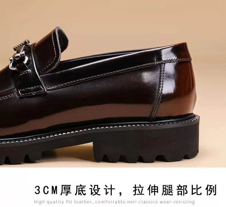 Men's Business Formal Leather Shoes Man Casual Leather Shoes Loafers Casual Business Wedding Shoes for Men Round Toe Slip-On - AIAZ