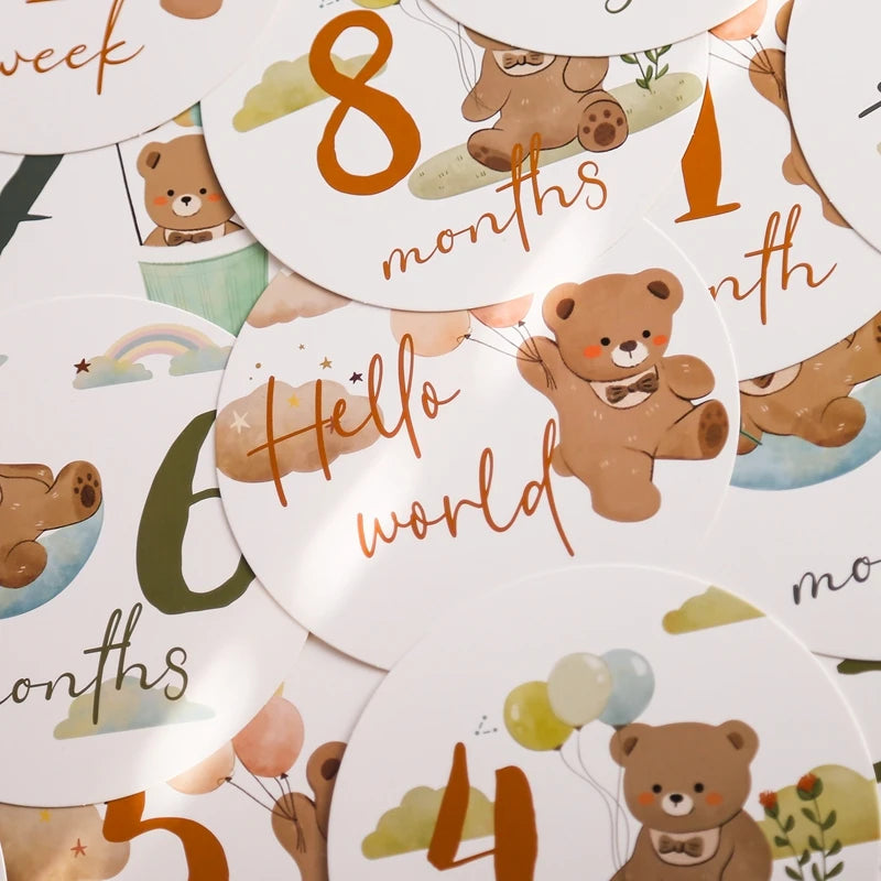 Newborn Milestone Cards Paper Number Monthly Memorial Milestone Photo Cards Commemorative Baby Birth Baby Photography Props