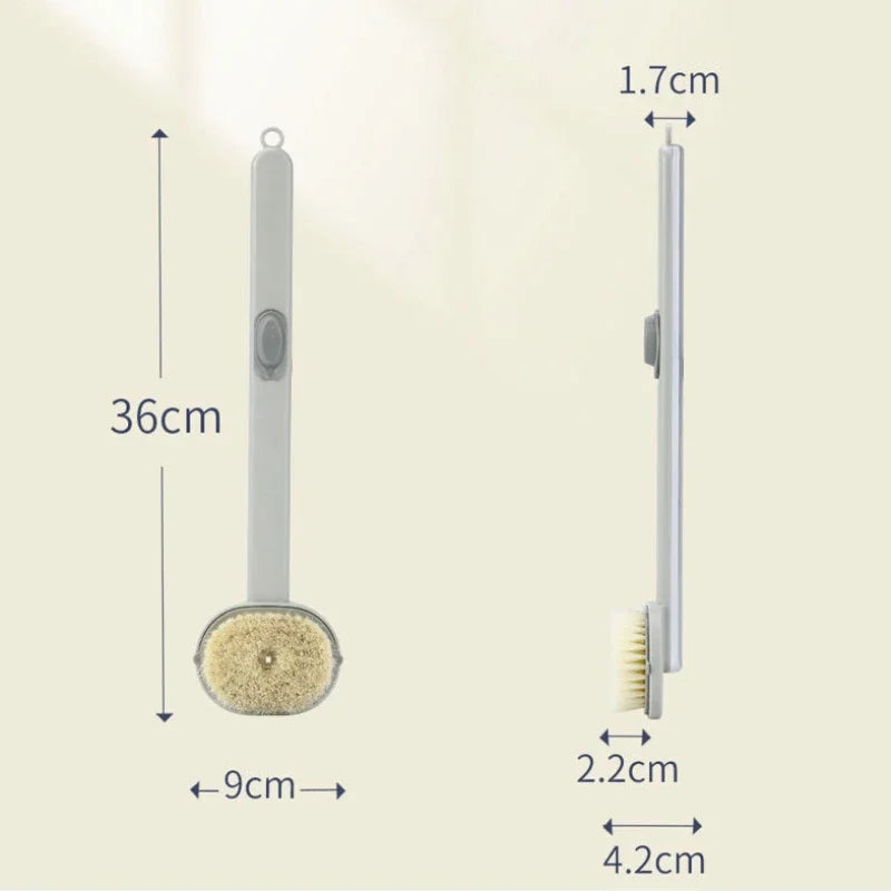 Long Handle Liquid Bath Brush Bathroom Body Brushes Back Body Bath Shower Sponge Exfoliating Scrub Massager Skin Cleaning Tools