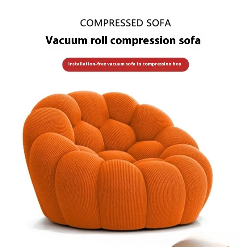 Minimalist European Living Room Sofas Design Double Adult Puffs Bubble Backrest Compressed Boneless Chaise Divano Furniture Home