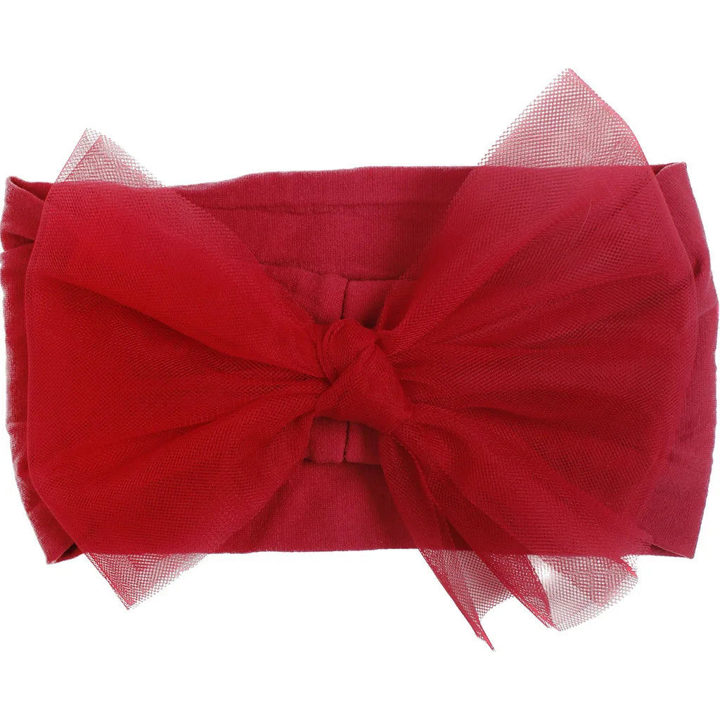 Pudcoco Baby Girls Headbands Soft Tulle Bow Head Wraps Fashion Hairbands for Newborn Infants 0-2T