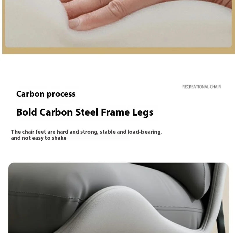 Italian Luxury Light Sofa Chair: Trendy Lazy Lounger, Ideal for Small Living Rooms & Balconies