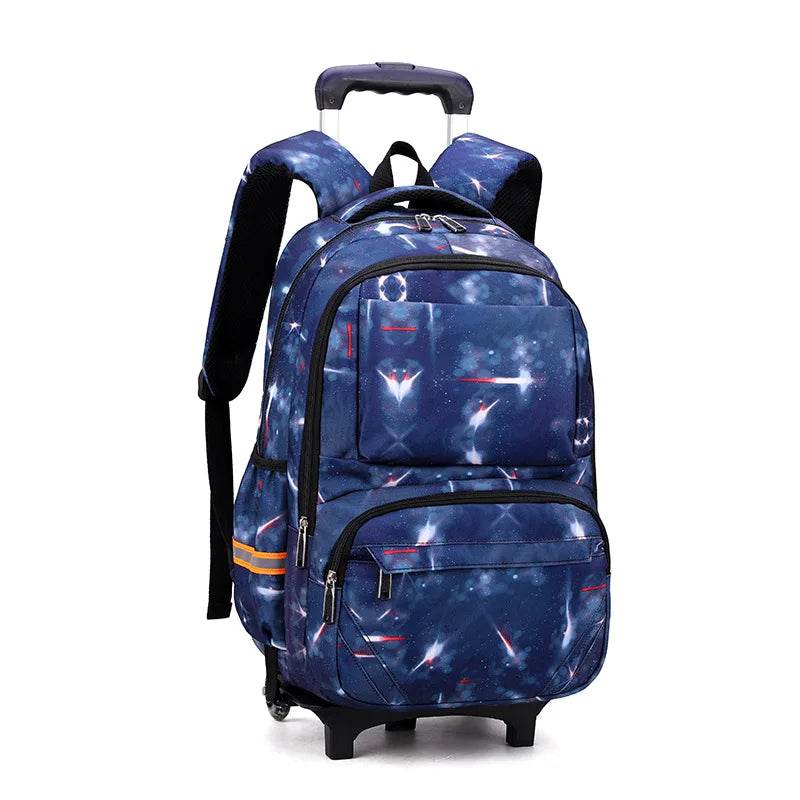 School bags with Wheels School Rolling Backpacks for Boys Trolley Bag Waterproof Orthopedic School Bag Student Wheeled Backpack - AIAZ