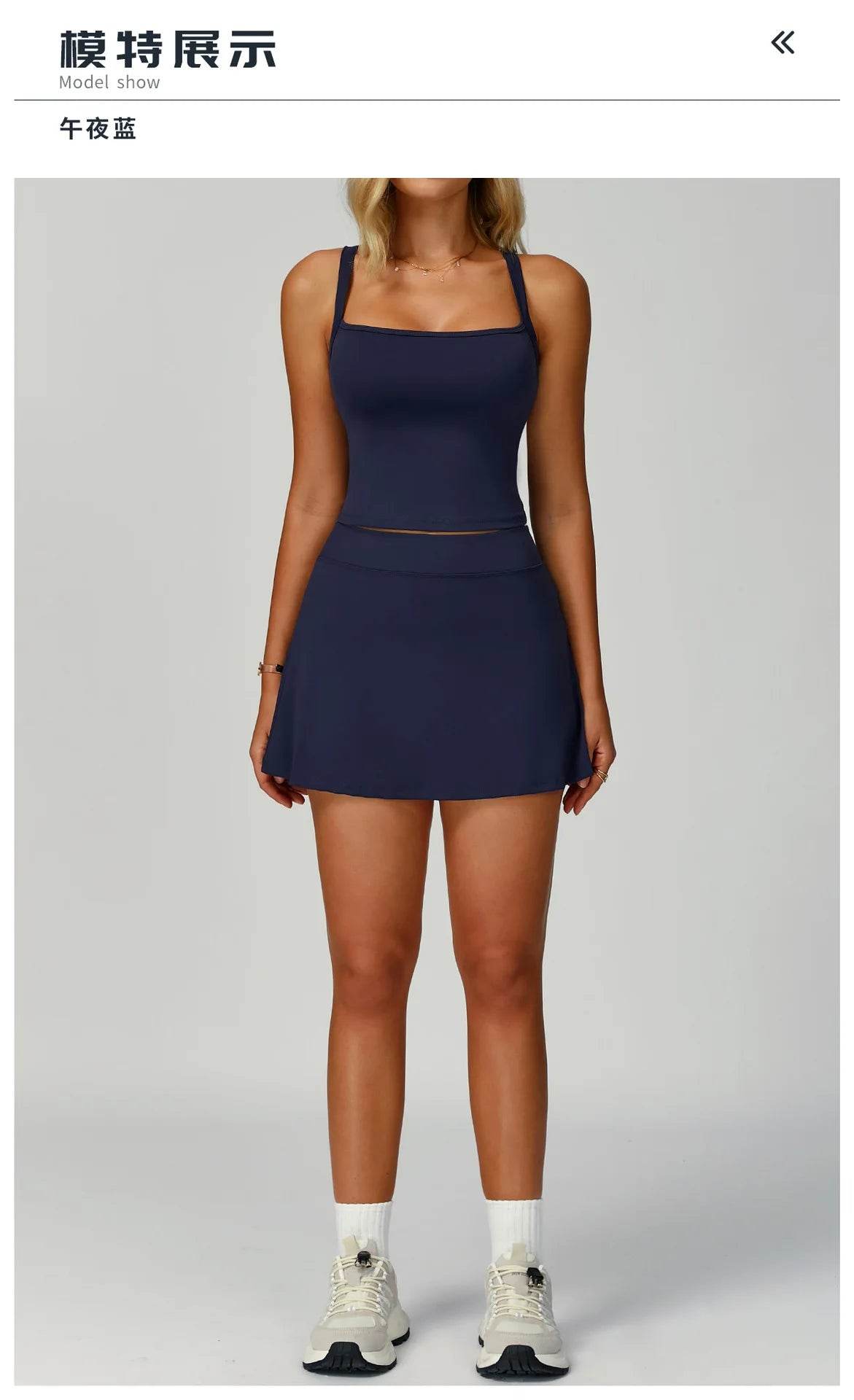 Tennis Top and Skirt Set Women Summer Sport Active Wear Badminton Golf Wear Yoga Outdoor Running Suit Black White Pink Skort - AIAZ