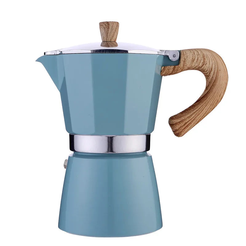 150ml/300ml Vintage Wooden Handle Espresso Maker Moka Pot Classic Italian KitchenTools Cafe Accessories