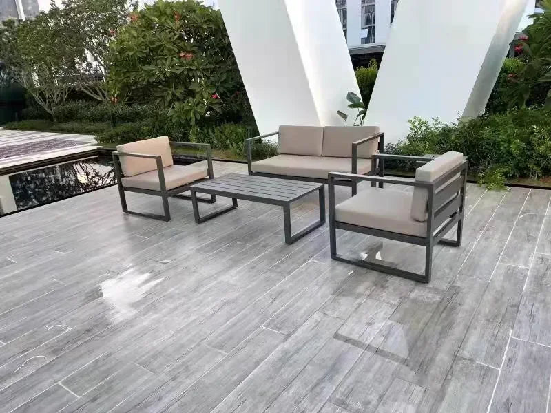 Aluminum Alloy Garden Sofas Waterproof Sunscreen Outdoor Furniture Home Courtyard Balcony Garden Sofa Coffee Table Combination L