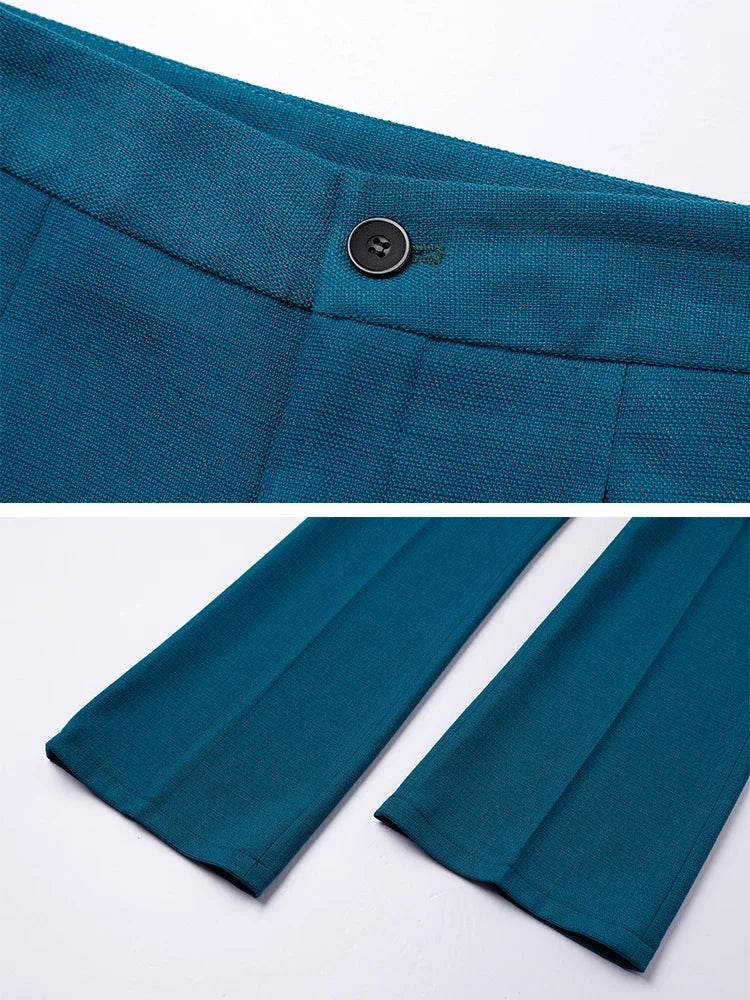 Business Work Wear 2 Piece Set Purple Blue Red Black Long Sleeve Blazer And Trouser Women Pant Suit Formal - AIAZ