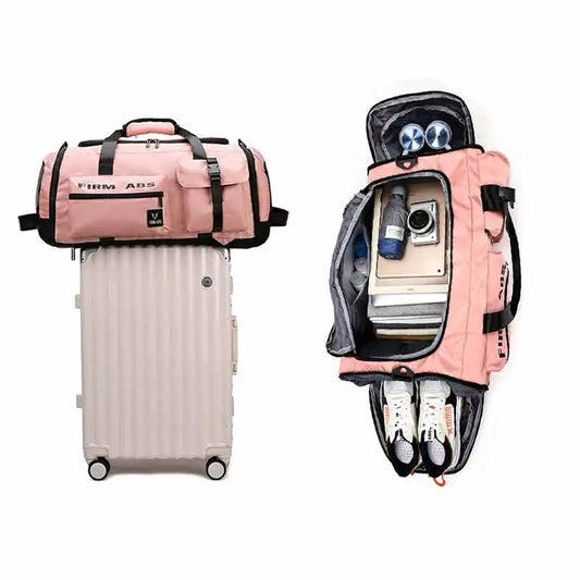 1pcs  Unisex Sports Duffel Bag Weekender Overnight Carry-On Gym Bag with Shoe & Laptop Compartment for Traveling