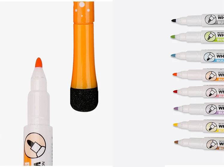 1 Set School Classroom Supplies Magnetic Erasable Whiteboard Pens Markers Dry Eraser Pages Children's Drawing Pen Board Markers - AIAZ