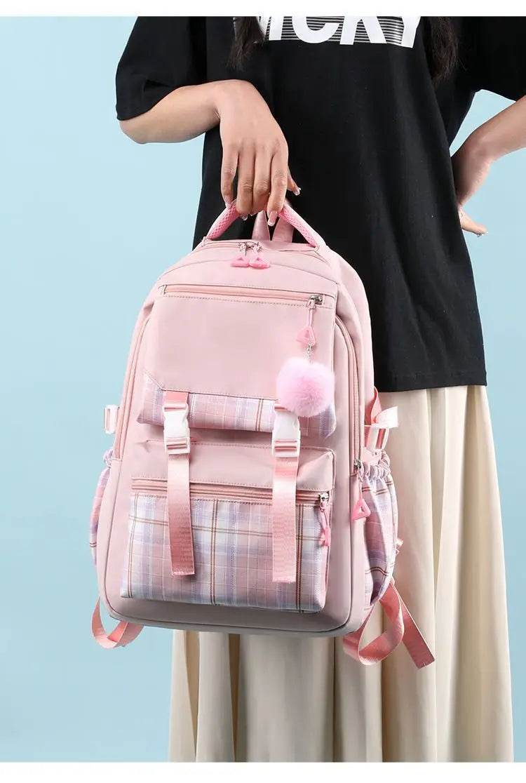 hellokitty Hello Kitty Backpack Female Japanese Cute Primary School Junior High School Large Capacity School Bag - AIAZ