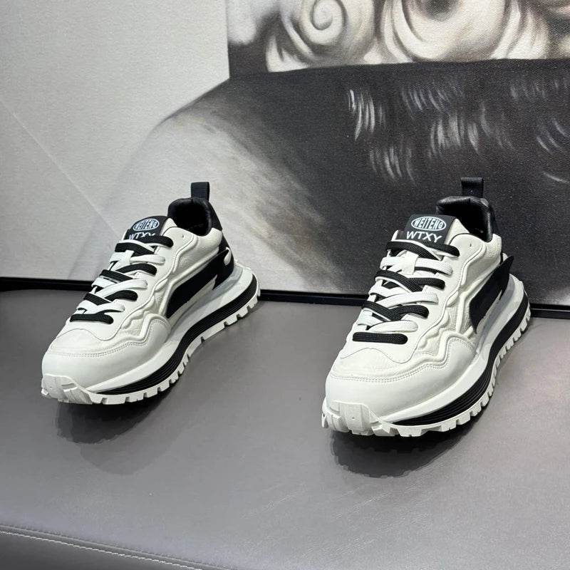 Men's Sneakers Shoes for Men Platform Sports Shoes Sports and Leisure Casual Sneaker Non-slip Fashion Wear-resistant Loafers - AIAZ