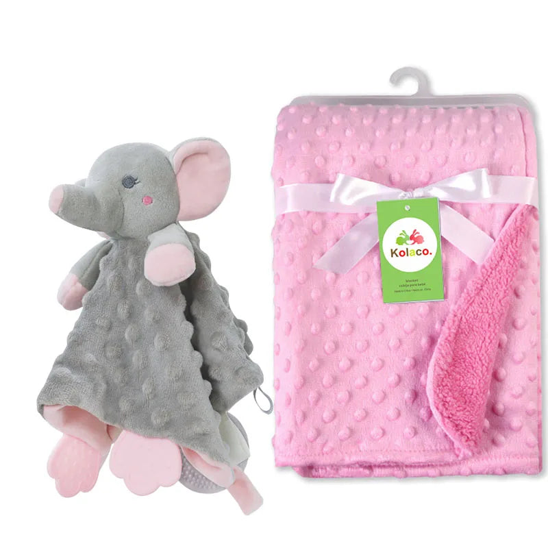 Personalized Baby Blanket Newborn Stroller Sleeping Dolls Custom Blanket With Name Animal Security Towel Gift Set