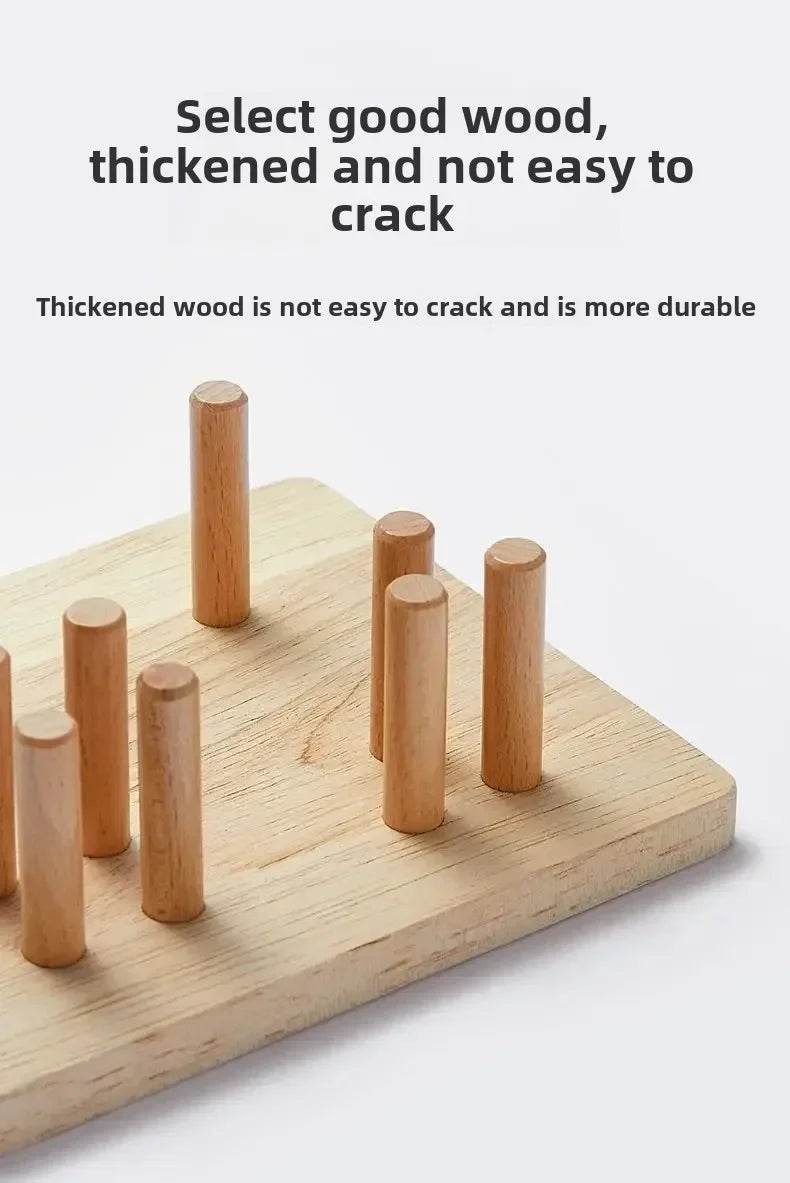 For montessori educate Wooden Sorting Stacking Toys Puzzle for Toddlers and Kids Preschool Fine Motor Skill Toy for 1 Years - AIAZ