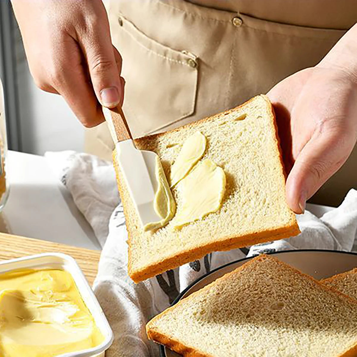 5pcs Wooden Handle Silicone Scrapers Set High Temperature Resistant Cream Cake Spatula Baking Scraper Shovel Kitchen Bakeware