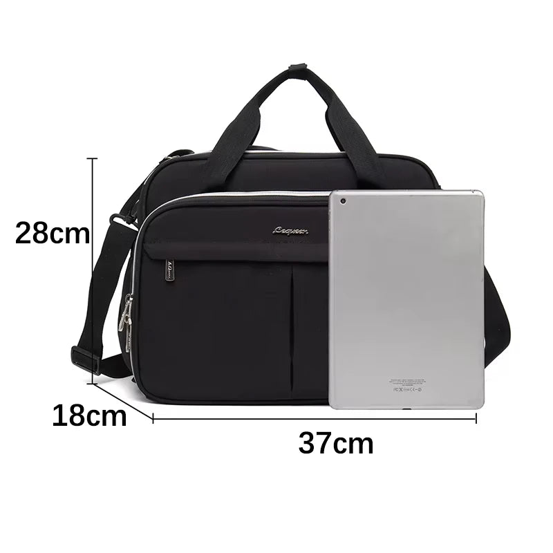 Lequeen New Maternity Mommy Travel Bag Black Shoulder Bag Handbag Tote Dry and Wet Separation Baby Diaper Stroller Bag