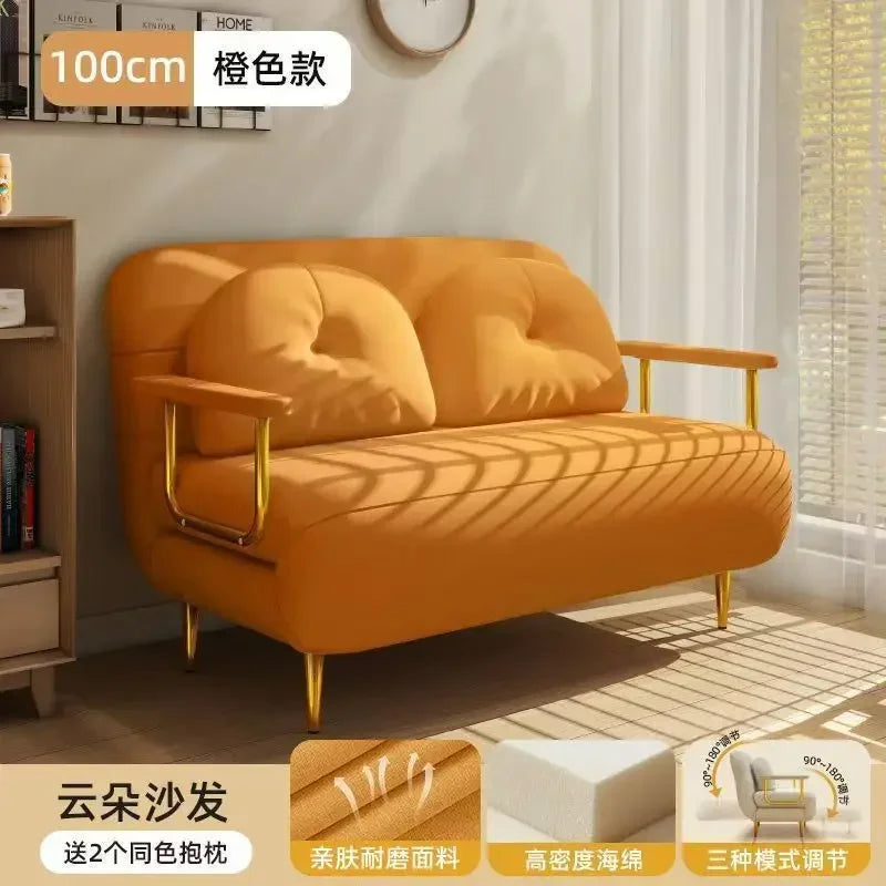 Foldable Sofa New Sofa Bed Dual Use Single Small Unit Balcony Living Room Multi Functional Clouding Stretching Relaxing Sofa
