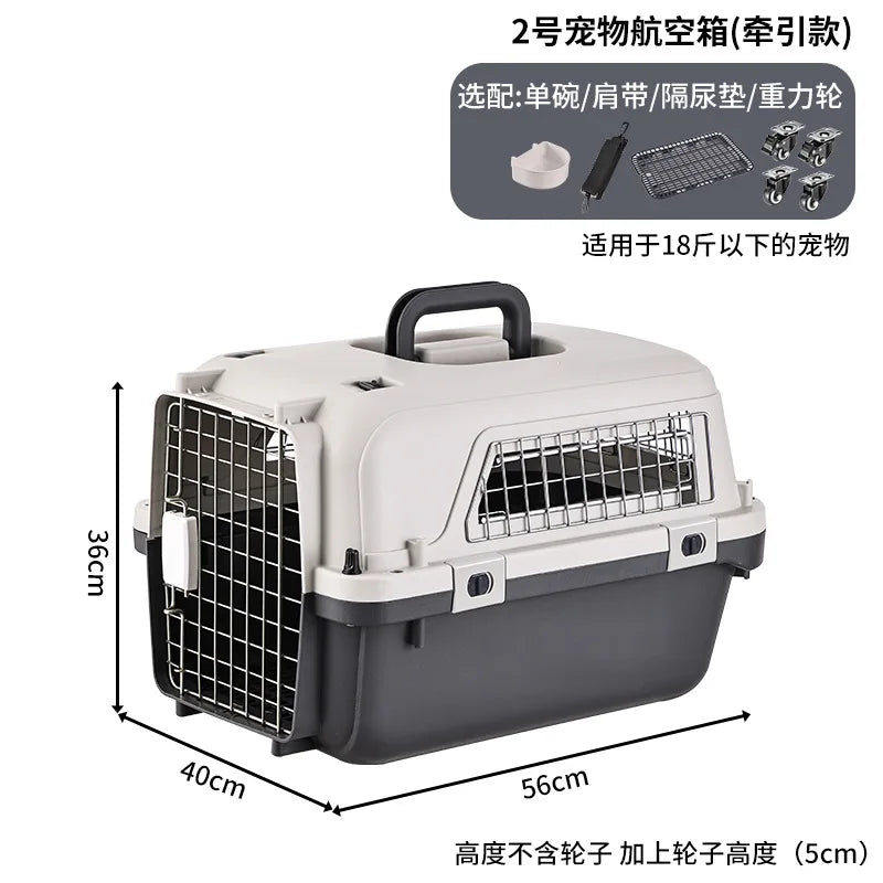 Dog Cage Pet Carrier Kennel Dog Travel Cate Portable Dog Cage for Small and Large Pets Air Box