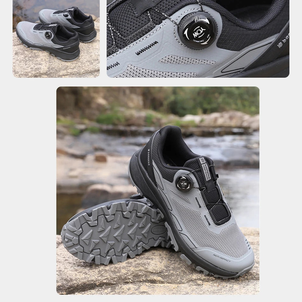 Baasploa Men Hiking Shoes Outdoor Climbing Mesh Breathable Travel Walking Shoes Male Non-Slip Wear Resistant Comfortable Sneaker