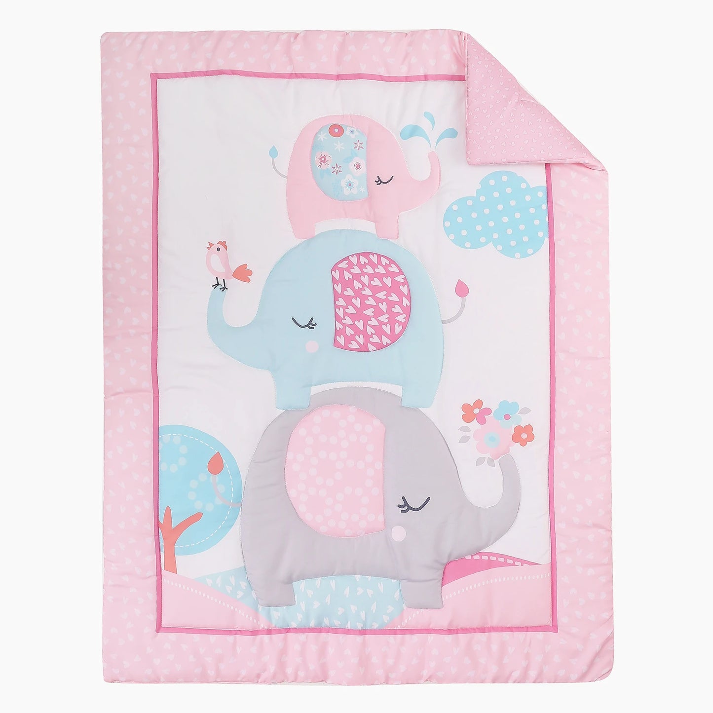 Crib Bedding Set for Boys Girls Nursery Bedding Soft Baby Bedding Crib Set 4Piece Crib Comforter Fitted Sheet Crib Skirt Blanket