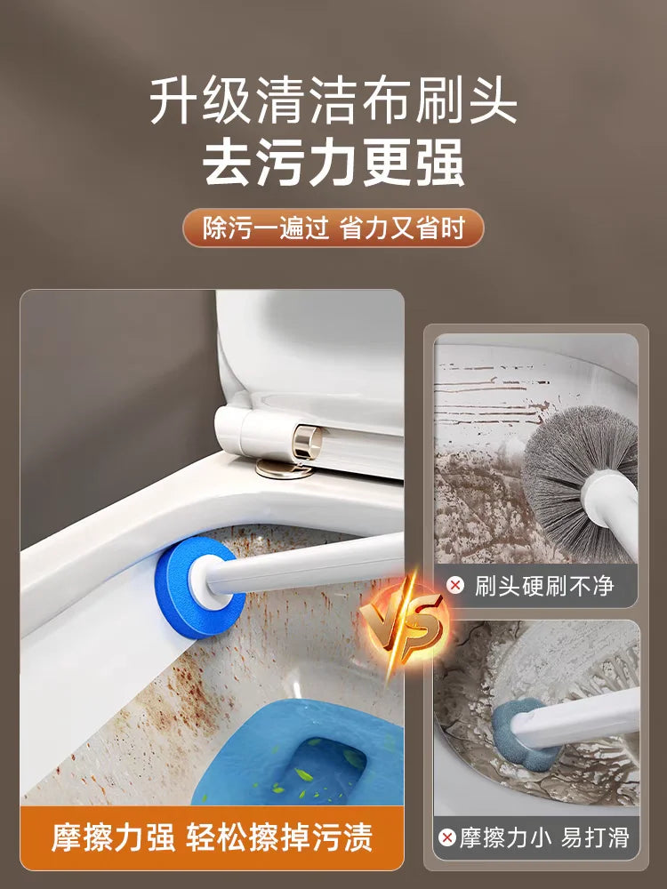 Toilet Brush Disposable Wallmounted Toilet Cleaner Replacement Head Long Handle Cleaning Tool Brush WC Kit Bathroom Accessory