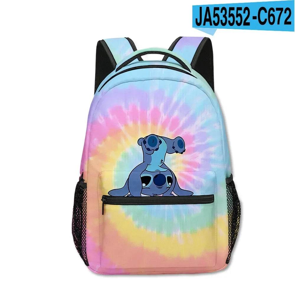 Stitch Primary School Student Anime Backpack Cartoon Large Capacity School Bag Printing Anime Kawaii Cartoon School Bag Mochila - AIAZ
