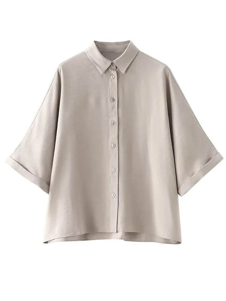 Pajama Style Pants Sets Women 2 Pieces Fashion Oversized Shirts Tops Trousers Women's Suit Two Piece Set Women Outfit - AIAZ