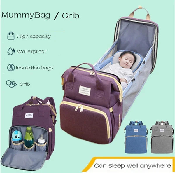Mommy Bag Outdoor Bottle Carrier Diaper Bag Multi-functional Extended Bag Baby Seat Sleep Feeding Bag Large Capacity Backpack