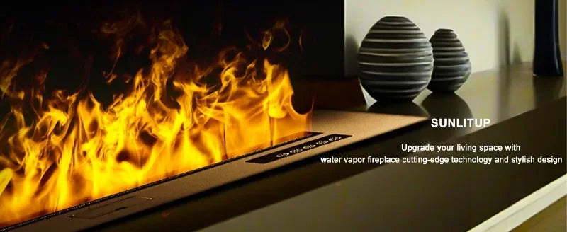 Upgraded LED Electric Fireplace 128 Color Flames Safe Touch APP Remote Controller Fireplace for Living Room/Office