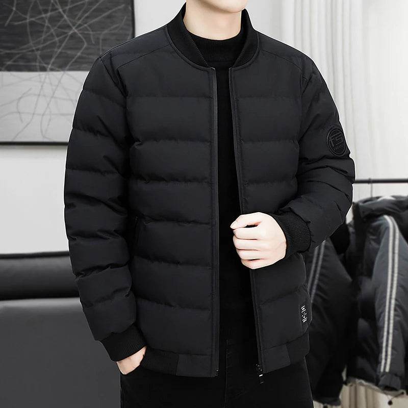 New Men's Outdoor Fashion Trend Windproof Warm Cotton Clothes Comfortable Versatile Breathable Sports Leisure Collar Jacket - AIAZ