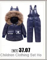 -30 degree Winter Ski Suit Plus Velvet Baby Jumpsuit Boy Overalls Warm Kids toddler girl Clothes Children Clothing coat overcoat
